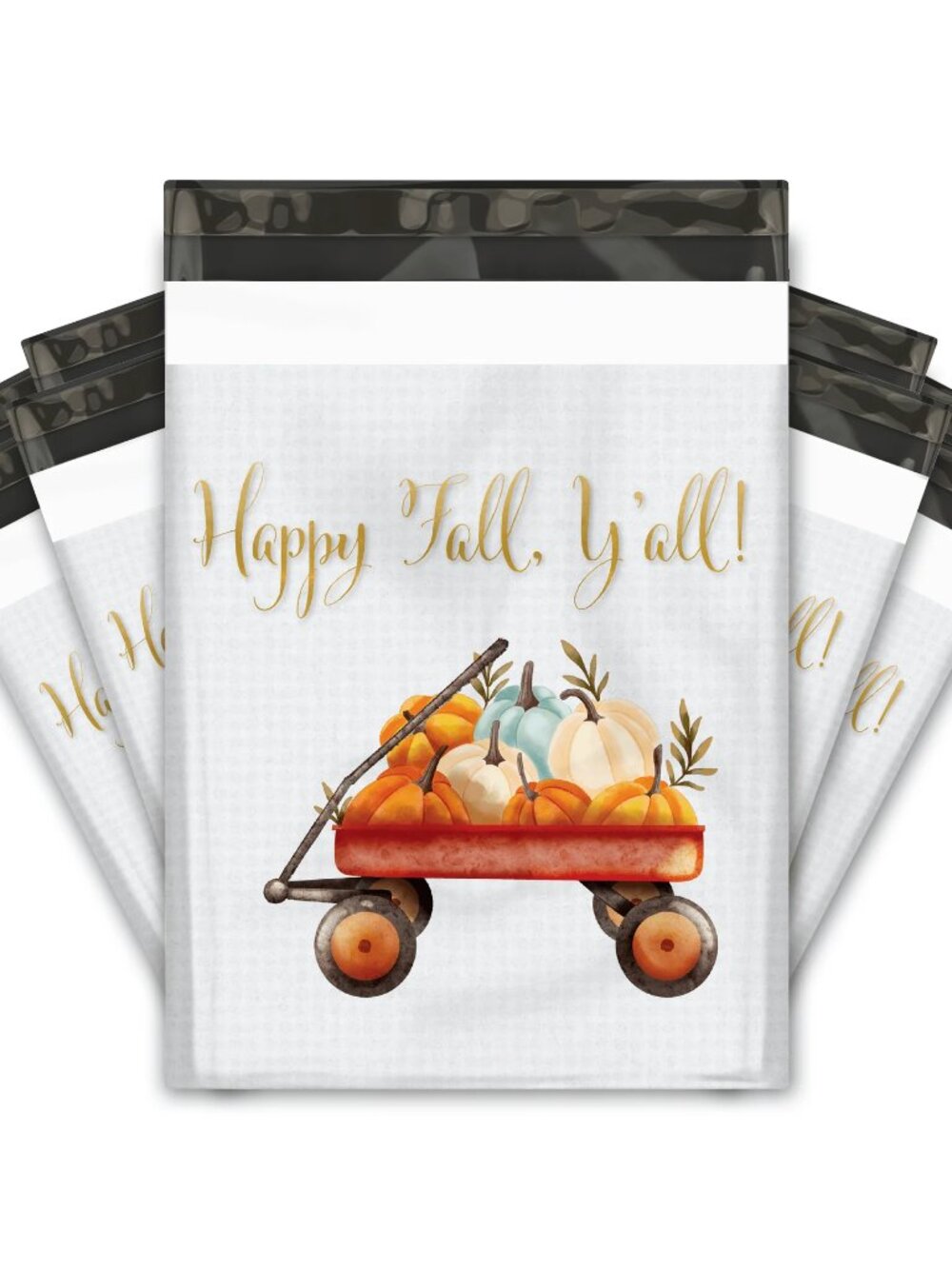 25 10x13 Poly Mailers Pumpkins In Wagon Fall Shipping Envelopes Self Seal Bags
